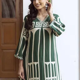 Indo Era Women Printed Regular Beads and Stones Kurta with Palazzos image 2