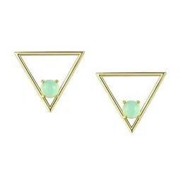 Bling Queen Stainless Steel Gold-Plated Triangular shaped Studs image 2