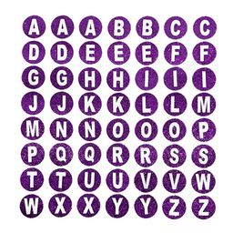 Comet Busters Purple & White Printed Self-Adhesive Uppercase Glitter Alphabet Stickers-picture-11