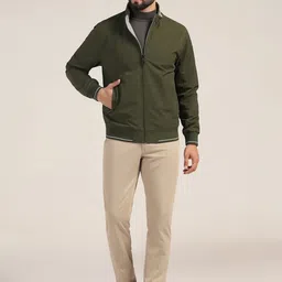 Blackberrys Men Mock Collar Solid Casual Bomber Reversible Jacket image 4