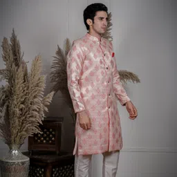 Brand Boy Self Design Sherwani image 4