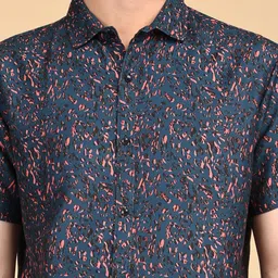 TIGER SNAKE Comfort Spread Collar Floral Printed Opaque Shirt image 5