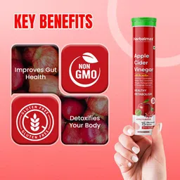 Herbal max Apple Cider Vinegar Tablets - 15 Effervescent Tablets image 2