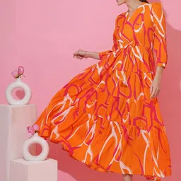 Honky Tonky Women Printed Maxi Fit & Flare Dress-image-9