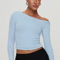 LULU & SKY One Shoulder Crop Top image 2