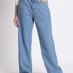 The Roadster Lifestyle Co Womem Pure Cotton Mid-Rise Straight Fit Jeans-image-90