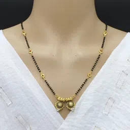 COLOUR OUR DREAMS Gold-Plated Artificial Stones and Beads Mangalsutra-picture-33
