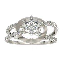 VALANOVA White Gold Plated Sterling Silver Certified 0.55 Ct Lab Grown Diamond Ring-picture-25