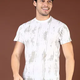 V-Mart Men Abstract Printed Round Neck Cotton T-shirt-picture-50