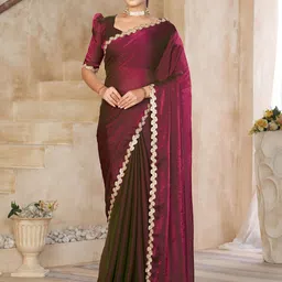 kasee Sequinned Embellished Lace Border Saree-image-0