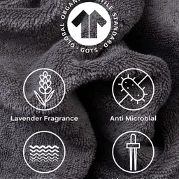 Feather & Spun Charcoal Stone Lavender Fragrance Antimicrobial Organic Cotton Bath Towel image 5