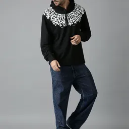 LEWEL Men Printed Hooded Sweatshirt image 4