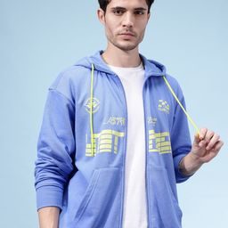 glitchez Graphic Printed Hooded Front-Open Relaxed Fit Sweatshirt-image-91