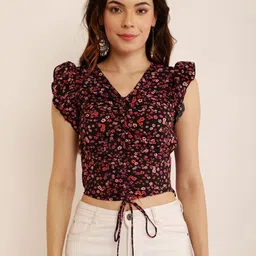 TRUSTROW Floral Print Flutter Sleeve Crop Top-picture-31