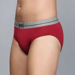 HRX by Hrithik Roshan Pack Of 2 Mid Rise Basic Briefs HRX_BRF_002_MRN_BLKCM_2PC image 3