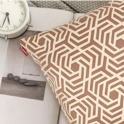 Tesmare Brown & Beige Quirky Velvet Rectangle Cushion Covers image 2