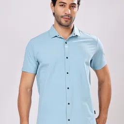 Stylox Men Solid Spread Collar Cotton Casual Shirt-picture-30