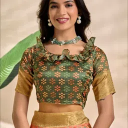 Vmdesigns Ethnic Motifs Zari Saree With Blouse Piece image 2