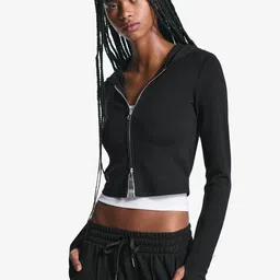 Bershka Women Crop Open Front Jacket-picture-14