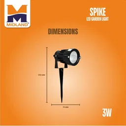 MIDLAND Modern Shape Pack of 1 Sipke Led 3 W Outdoor Lamp Gate & Garden Decorative Light image 4