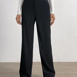 BAESD Women Relaxed Straight Leg High-Rise Non-Iron Regular Trousers-picture-7