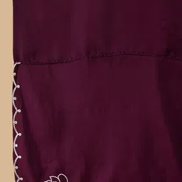 Sangria Floral Embroidered Thread Work Pure Silk Straight Kurta & Trousers With Dupatta image 3