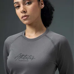 Technosport Women Typography Antimicrobial Slim Fit T-shirt image 4