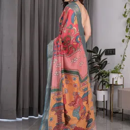 MAHARANI COUTURE Floral Printed Woven Design Pure Cotton Banarasi Saree image 3