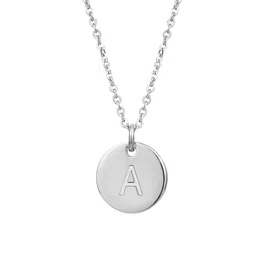 Peora Unisex Silver-Plated Stainless Steel Alphabet A Circular Pendant With Chain image 2