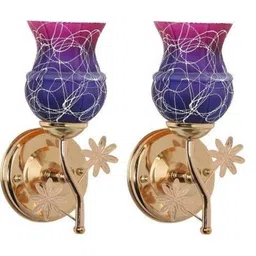 1ST TIME Pink & Blue Printed Metal Traditional Rectangle Shaped Wall Lamp image 5