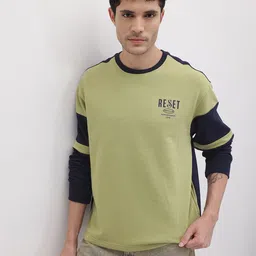 The Roadster Life Co. Typography Detail Colourblocked Relaxed Fit Sweatshirt-image-50