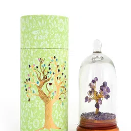 Natriel Transparent & Purple Textured Wish Tree In Glass Dome Showpieces image 5
