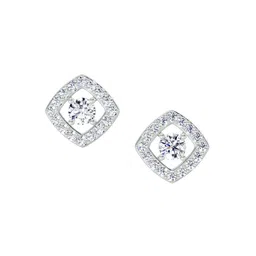 Sparkles Lab Grown Diamond 0.76 Carat Square Halo Stud Earrings 14K Rose Gold-picture-29