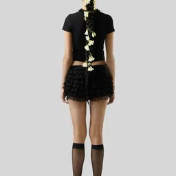 LULU & SKY Women Ruffled Low-Rise Mini Shorts image 2