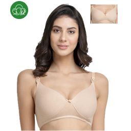 Inner Sense Organic Cotton Antimicrobial Nursing Bra Pack of 2 - Nude-picture-2