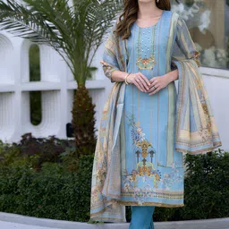 SHREE LAXMINARAYAN EXPORT Women Ethnic Motifs Print Sequinned Kurta Sets With Dupatta-image-13