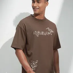 HIGHLANDER Men Typography Printed Round Neck Oversized T-shirt-picture-12