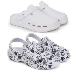 KAPYANSH Men Set of 2 Grey & White Slip-On Flip Flops-picture-17