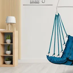 Swingzy Blue Hanging Hammock Swing With Cushion-image-65
