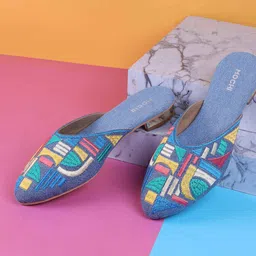 Mochi Embellished Block Mules image 1