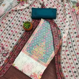 MANVAA Embellished Organza Unstitched Dress Material-picture-39