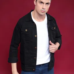 Mevan Men Black Regular Fit Denim Jacket-picture-10