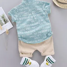 TinyBrezy Unisex Kids Printed Shirt with Shorts image 3