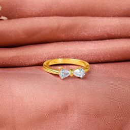 GIVA Gold Cute Bow Diamond Ring-picture-47