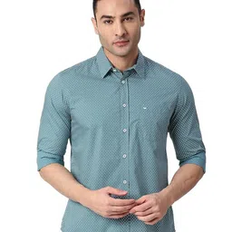 Basics Men Slim Fit Opaque Printed Casual Shirt-picture-21