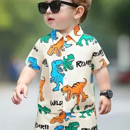 TOONKY Boys Printed Short Sleeves Shirt With Shorts-picture-6