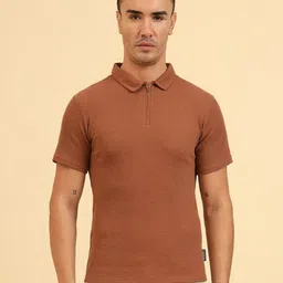 UNIQSOME Self Design Polo Collar T-shirt-picture-30