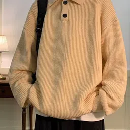 StyleCast Men Cable Knit Long Sleeves Shirt Collar Pullover image 1