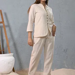 Rashmi Shree Creation Mandarin Collar Shirt With Trousers Co-Ords image 2