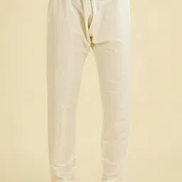 Diwas by Manyavar Mandarin Collar Geometric Embroidered Straight Kurta With Pyjamas image 5